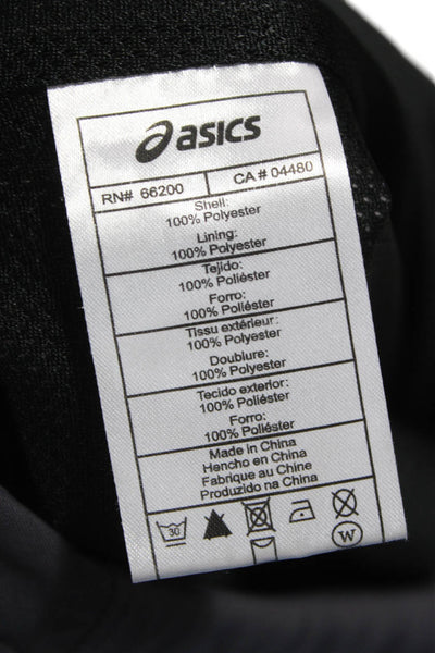 Asics Mens Windbreaker Dark Gray High Neck Zip Long Sleeve Polyester Size L
