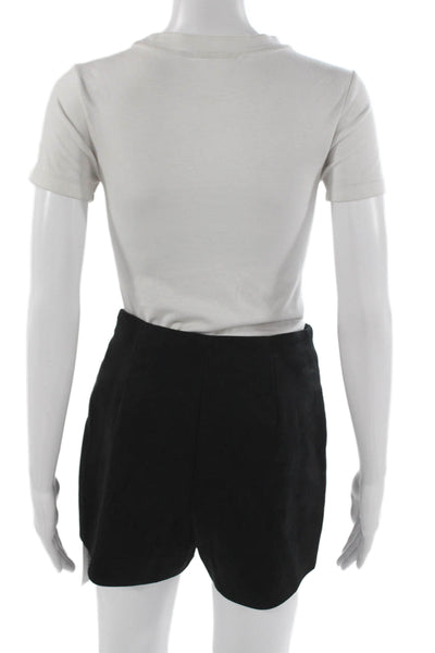 Zara Basic Women Wrap Mini Skort Black Polyester Solid Size S