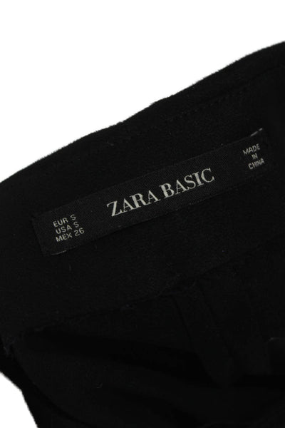Zara Basic Women Wrap Mini Skort Black Polyester Solid Size S