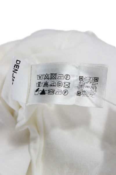 Zara Women Mini Wrap Skirt White Cotton Elastane Size XS