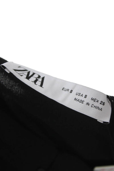 Zara Women Bodycon Maxi Dress Black Buckle Viscose Polyamide Sleeveless Size S