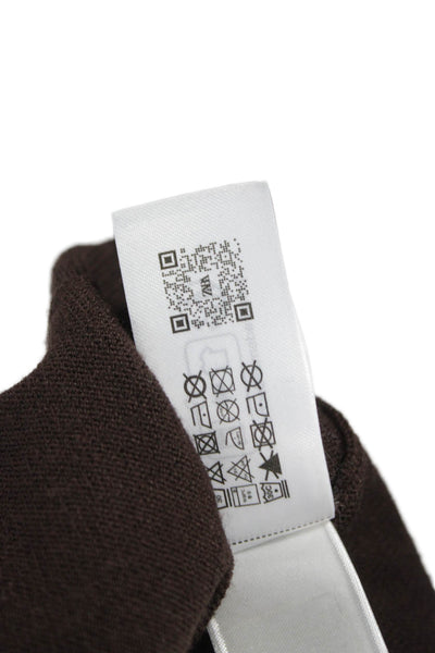 Zara Womens Sweater Maxi Dress Brown Crew Neck Long Sleeve Size M