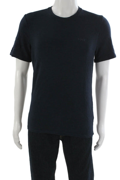 BOSS Mens Dark Blue Modal T-Shirt Crew Short Sleeve Designer Size S