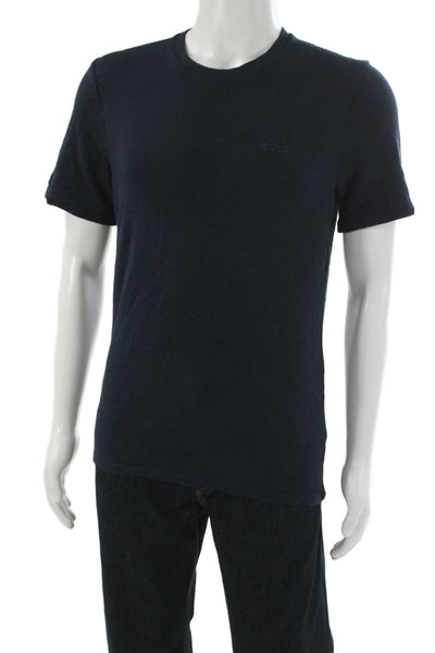 BOSS Mens Dark Blue Modal T-Shirt Crew Short Sleeve Designer Size S