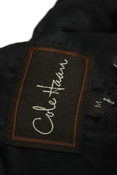 Cole Haan Mens Puffer Quilted Jacket Black Zip High Neck Size M