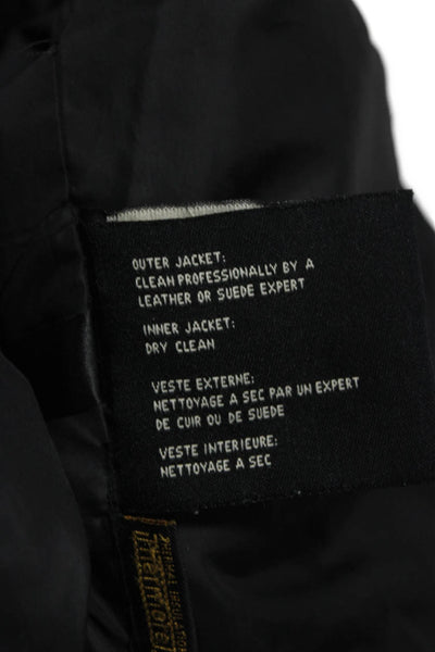 Cole Haan Mens Puffer Quilted Jacket Black Zip High Neck Size M