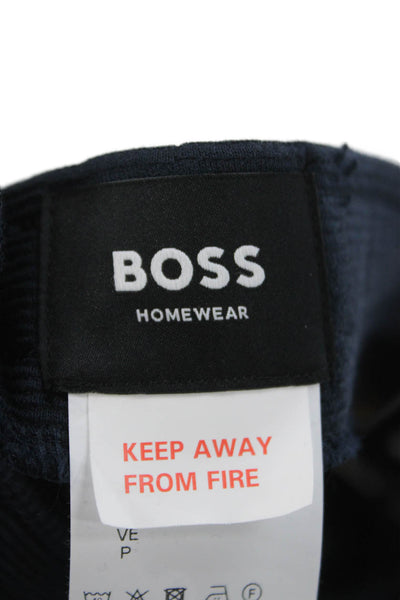 BOSS Mens Sweat Shorts Dark Blue Drawstring Modal Elastane Size S