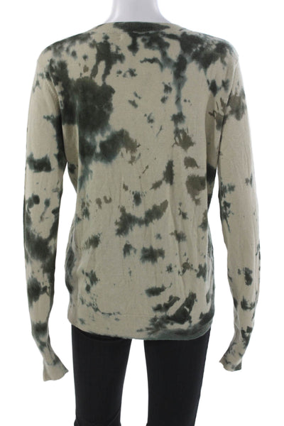 Parker Blue Unisex Pullover Cashmere V-Neck Beige Long Sleeve Sweater Size M