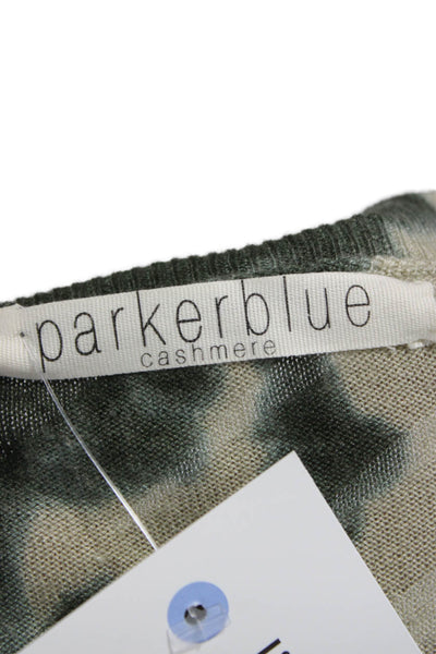 Parker Blue Unisex Pullover Cashmere V-Neck Beige Long Sleeve Sweater Size M