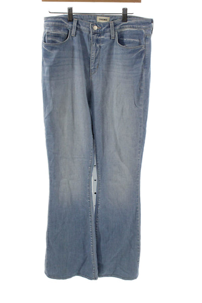 L'Agence Womens Flared Mid Rise Light Blue Jeans Button Closure Size 30
