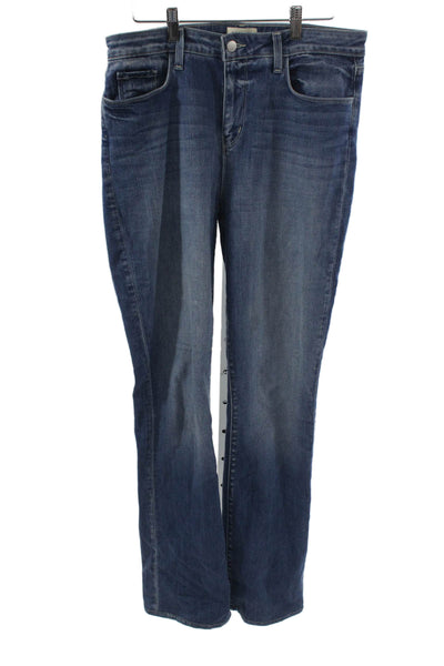 L'Agence Womens Bootcut Flared Jeans Dark Blue Mid Rise 34 Inseam Size 30