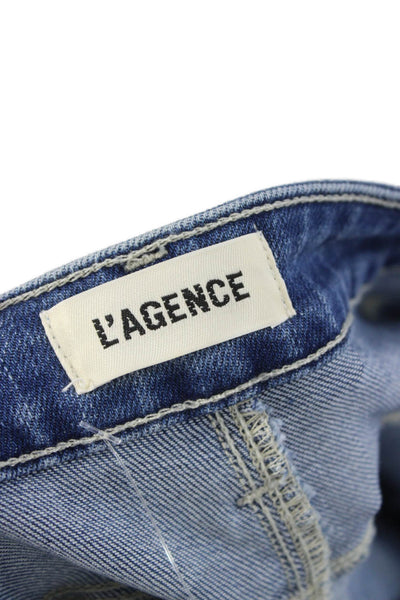 L'Agence Womens Bootcut Flared Jeans Dark Blue Mid Rise 34 Inseam Size 30