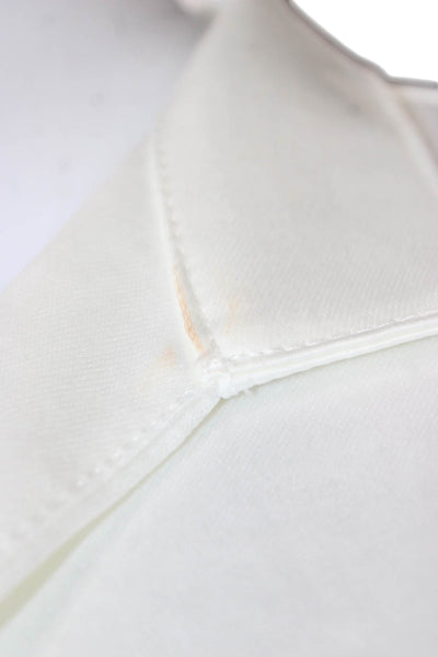 Karen Kane Womens White Collared Button Long Sleeve Polyester Blouse Size M