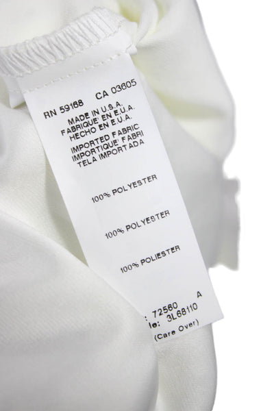 Karen Kane Womens White Collared Button Long Sleeve Polyester Blouse Size M