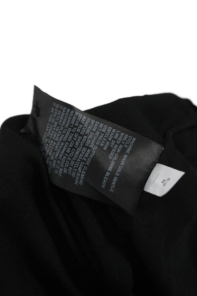 Uniqlo Womens Black Collared Short Sleeve Button Up Top Rayon Blend Size XL