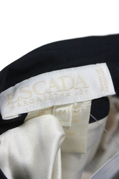 Escada Margaretha Ley Women Pea Coat Blazer White Silk Long Sleeve Size 44