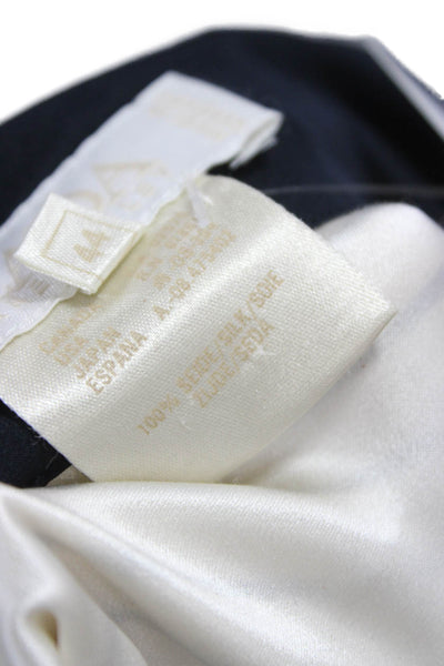Escada Margaretha Ley Women Pea Coat Blazer White Silk Long Sleeve Size 44