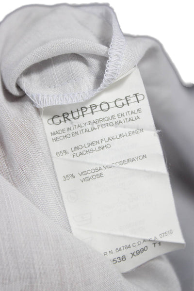 Giorgio Armani Women Jacket White Linen Blend Long Sleeve Preowned Size 12