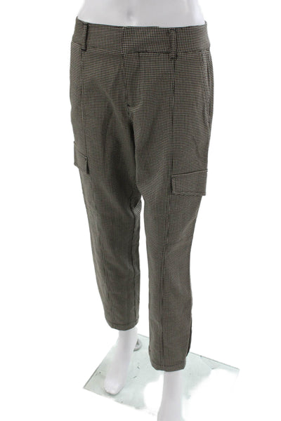 Sanctuary Unisex Black Cropped Cargo Pants Check Poly Rayon Spandex Size 27