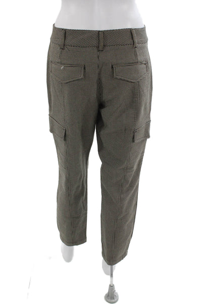 Sanctuary Unisex Black Cropped Cargo Pants Check Poly Rayon Spandex Size 27