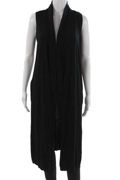 Splendid Women Classic Solid Black Vest Size S