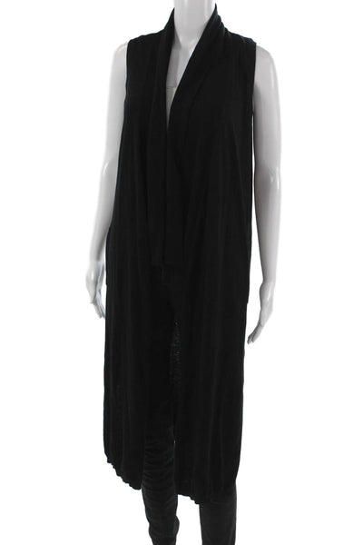 Splendid Women Classic Solid Black Vest Size S