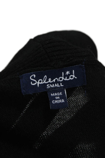 Splendid Women Classic Solid Black Vest Size S
