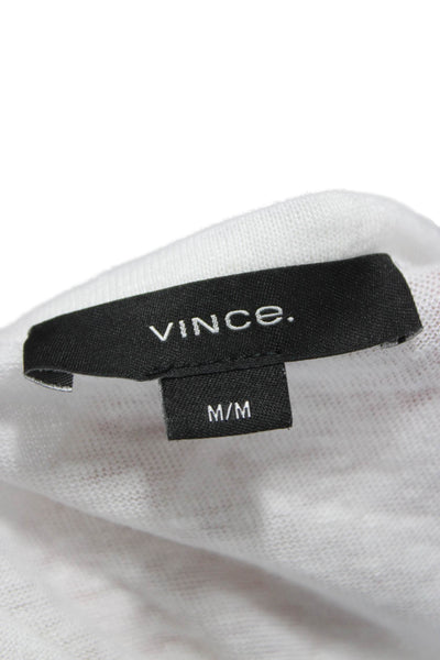 Vince Mens Linen Crew Neck Button Long Sleeve Shirt Size M