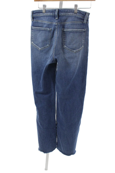 L'Agence Women Wide-Leg Jeans Blue High Rise Button Size 27