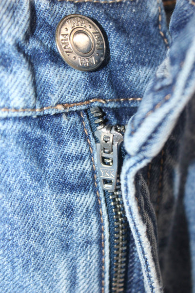 Zara Womens Wide Leg High Rise Blue Cotton Jeans Size 6
