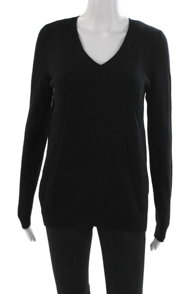 C by Bloomingdales Women Pullover Sweater Black V-Neck 100% Cashmere Size XL