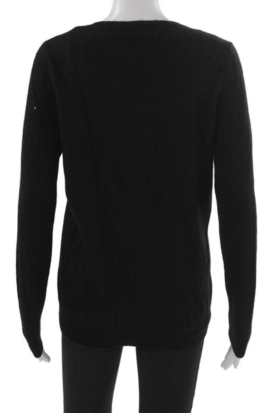 C by Bloomingdales Women Pullover Sweater Black V-Neck 100% Cashmere Size XL
