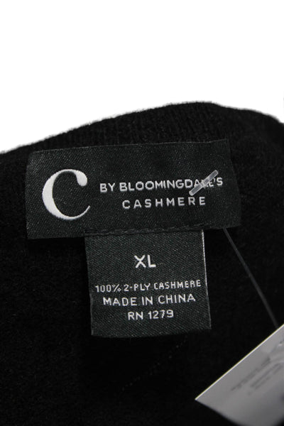 C by Bloomingdales Women Pullover Sweater Black V-Neck 100% Cashmere Size XL