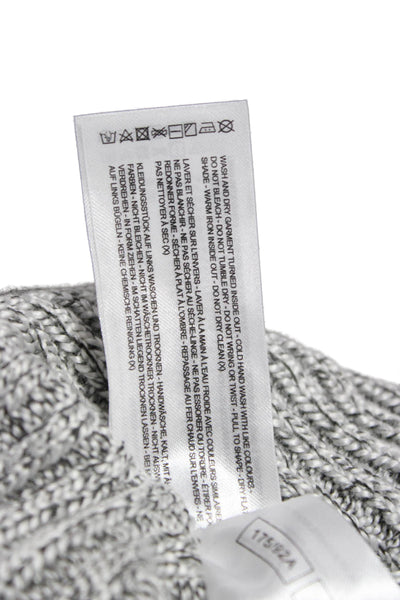 C/MEO Collective Unisex Gray Striped V-Neck Cashmere Pullover Long Sleeve Size L