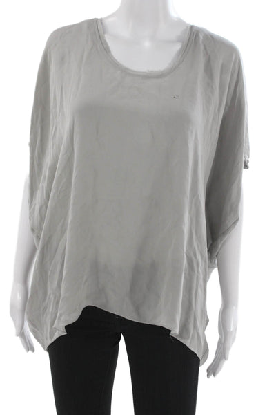 Ramy Brook Womens Basic Tunic Gray Cotton Short Sleeve Round Neck Size One Size