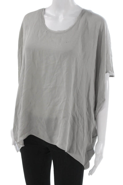 Ramy Brook Womens Basic Tunic Gray Cotton Short Sleeve Round Neck Size One Size