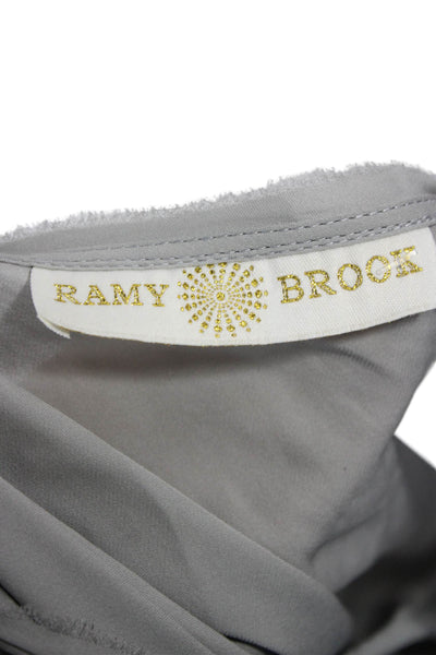 Ramy Brook Womens Basic Tunic Gray Cotton Short Sleeve Round Neck Size One Size