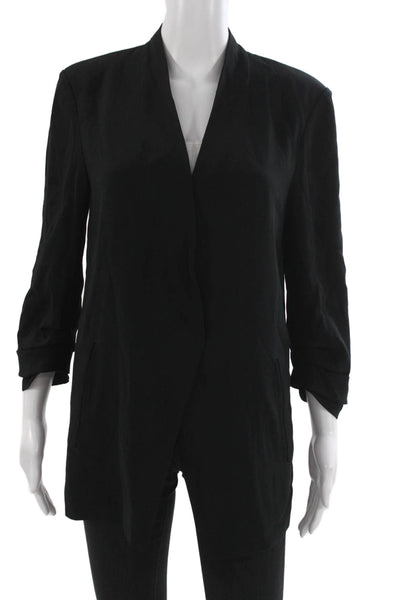 Babaton Womens Black Classic Blazer 3/4 Sleeve Solid 82% Triacetate Size 6