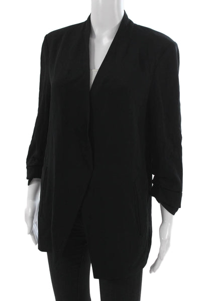 Babaton Womens Black Classic Blazer 3/4 Sleeve Solid 82% Triacetate Size 6