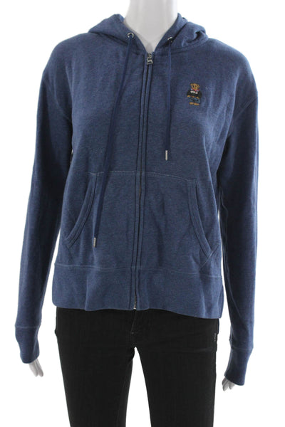 Polo Ralph Lauren Women Full-zip Hoodies Blue Drawstring Long Sleeve Size XS