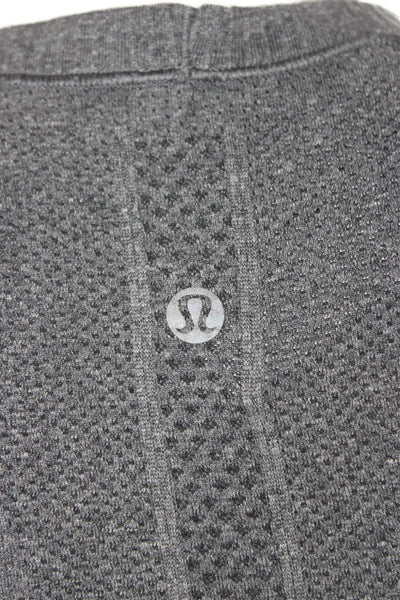 Lululemon Womens Basic Jersey T Shirt Dark Gray Crew Neck Short Sleeve Size 4