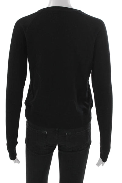 Roots Unisex Pullover Sweater Black Crewneck Graphic Longsleeve Size XS