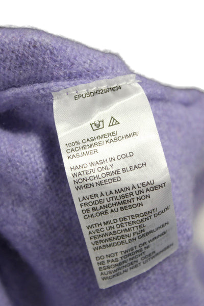 Saks Fifth Avenue Unisex Purple 100%Cashmere V Neck Longsleeve Pullover Size L