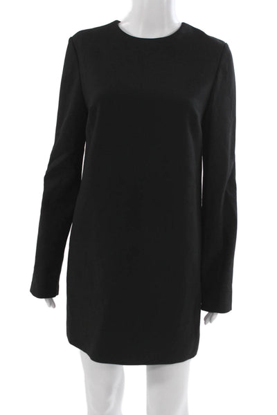 Babaton Women Shift Dress Black Long Sleeve Round Neck Size S