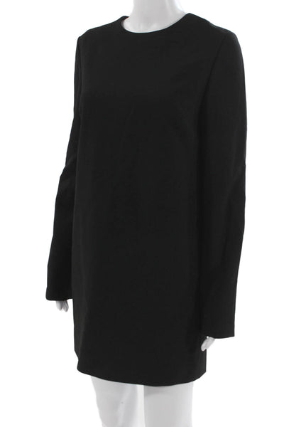 Babaton Women Shift Dress Black Long Sleeve Round Neck Size S