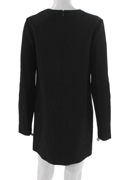 Babaton Women Shift Dress Black Long Sleeve Round Neck Size S