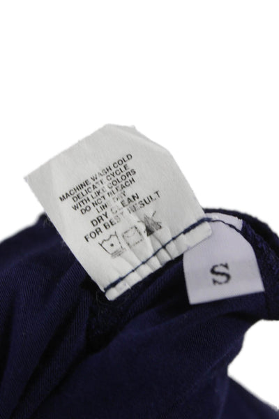 Krisa Women Dark Blue V Neck Short Sleeve Romper Size S