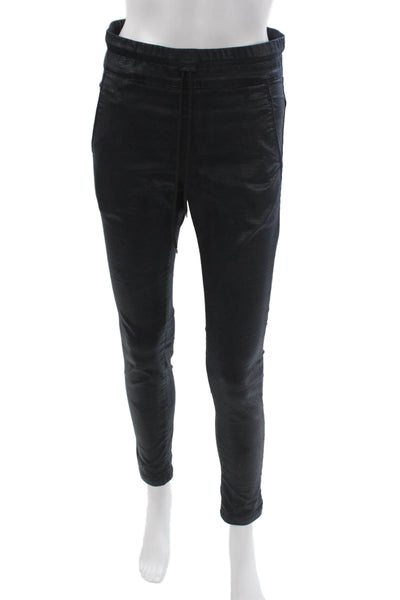 Flog Unisex Black Jogger Pants Drawstring Cotton Stretch Size 24