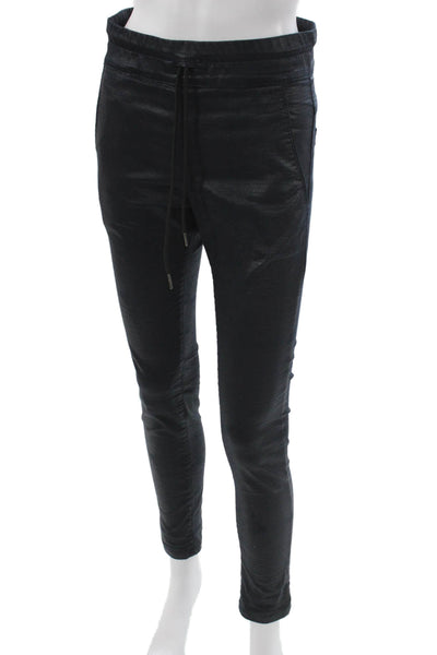 Flog Unisex Black Jogger Pants Drawstring Cotton Stretch Size 24