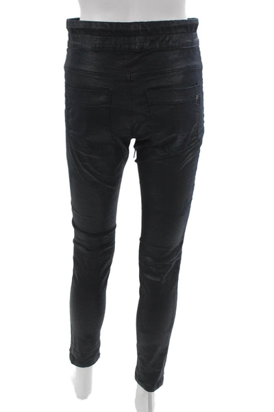 Flog Unisex Black Jogger Pants Drawstring Cotton Stretch Size 24